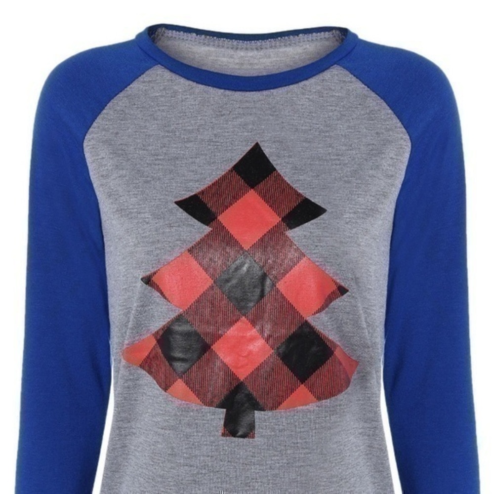 New Gray & blue holiday Christmas tree shirt